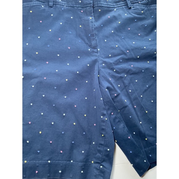 Talbots Perfect Short Polka Dot Cotton Blend Casual Shorts Size 14 - Picture 2 of 10